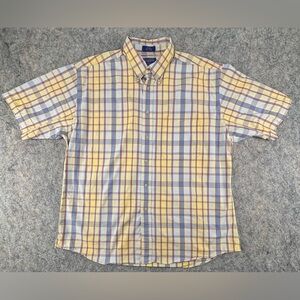 Pendleton | Yellow Plaid Short‎ Sleeve | 100% Cotton Shirt | Men’s Size XL